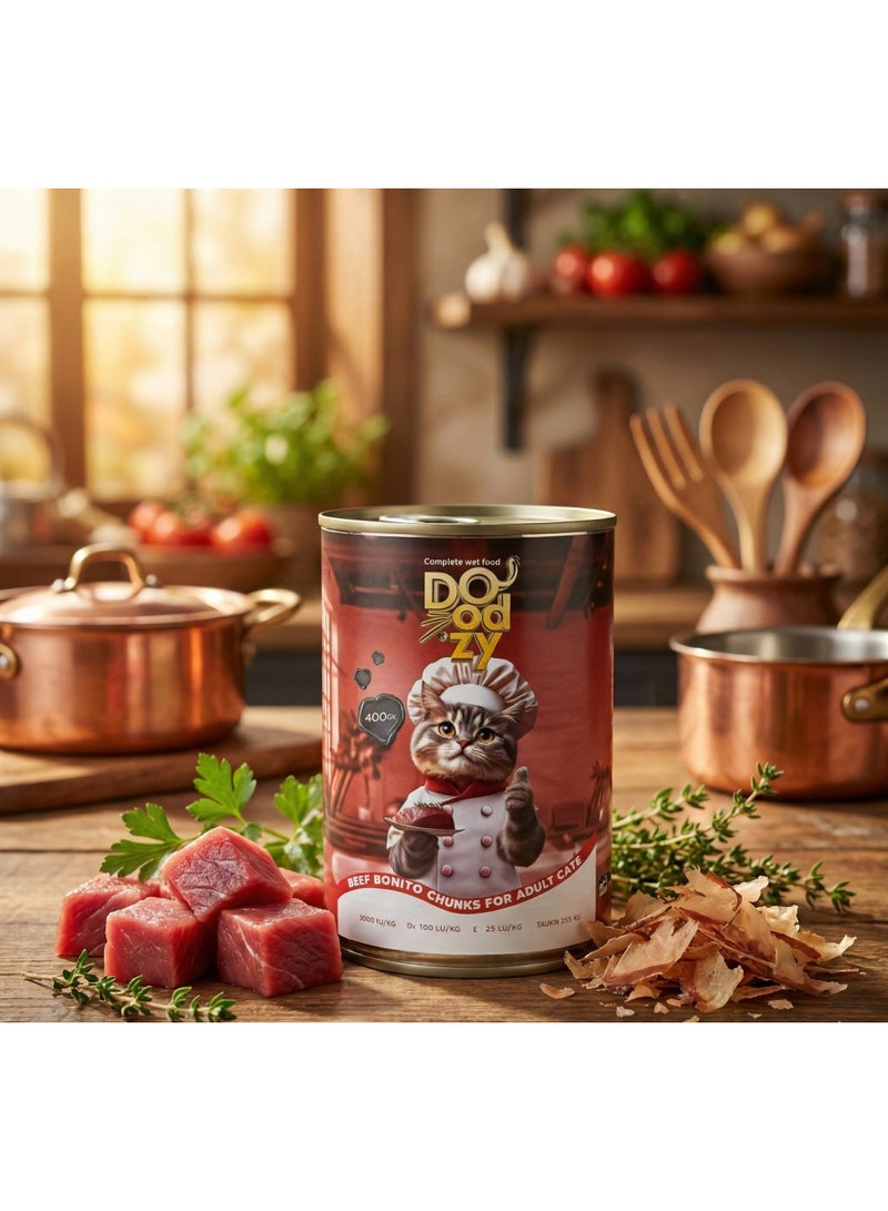 دودزي طعام رطب للقطط البالغة من دودزي 2 علبه (دجاج ولحم) - 400 جم - Image 2